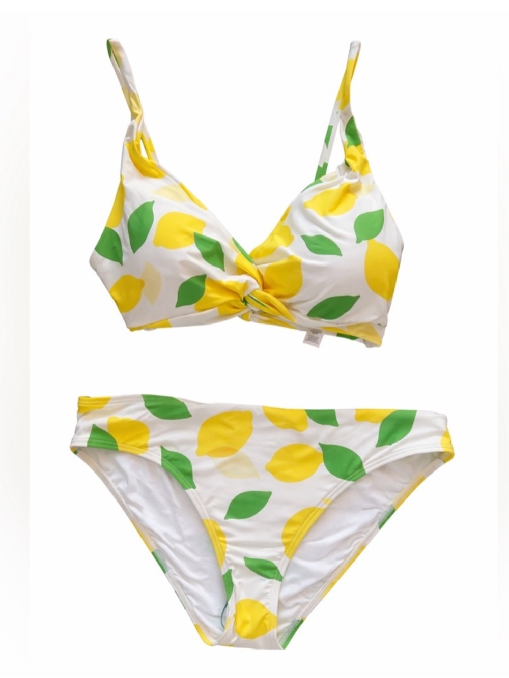🔹 Kate Spade Lemon Twist Print Two Piece Swimsuit size Small
